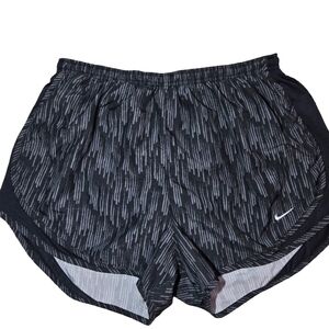 Nike Women's Black and Gray Athletic Shorts DRY FIT SIZE L